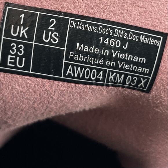 Dr. Martens Doc 1460 J Combat Boots Kids Youth Toddler Size 2 Pink Patent - Picture 8 of 11